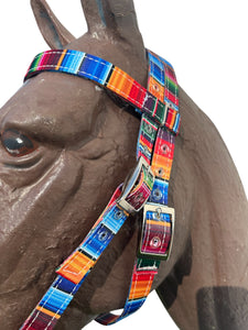 Browband Headstall serape print with horse size