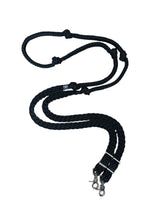 Black  Barrel Reins, Round with grip knots
