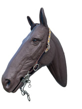 Butter soft cheetah sunflower leather one ear  Headstall with quick change buckles side pull hackamore bitless bridle horse size