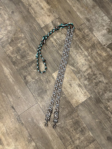 Cow print Barrel Reins, Round with grip knots...You choose color and length