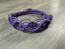 Beaded Macrame side pull hackamore  bitless attachment lilac with rose quartz , all sizes.