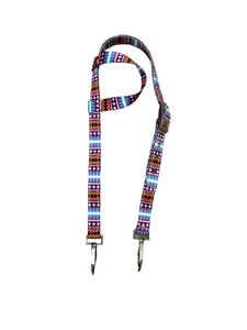 One Ear Headstall  purple tribal print with quick change clips average horse size