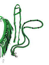 Neon green fringe  Tack set