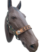 PERSONALIZED camo nylon horse halter.