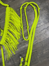 Neon Yellow Fringe horse tack set,  (fringe breast collar, reins, and bridle).