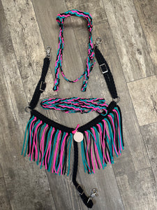 Pony Set- Black, hot pink, and green turquoise