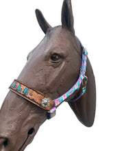 PERSONALIZED horse halter pink and turquoise.