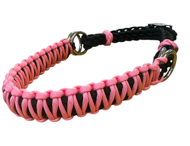 Light pink side pull hackamore  bitless attachment.... with black or  brown chinstrap...all sizes.