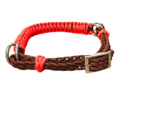 Neon orange side pull hackamore  bitless attachment.... with black or  brown chinstrap...all sizes