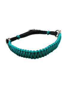 Green turquoise side pull hackamore  bitless attachment.... with black or  brown chinstrap...all sizes