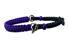 Purple side pull hackamore  bitless attachment “with a whoa”.... with black or  brown chinstrap...all sizes