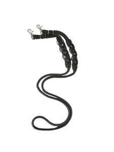 8' Fancy  braided loop reins black with amethyst