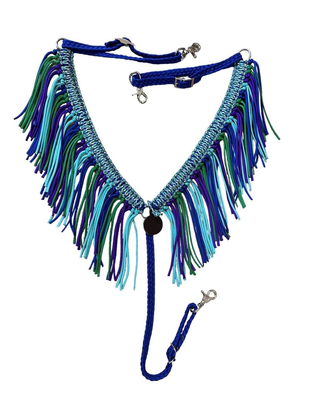 fringe breast collar peacock.