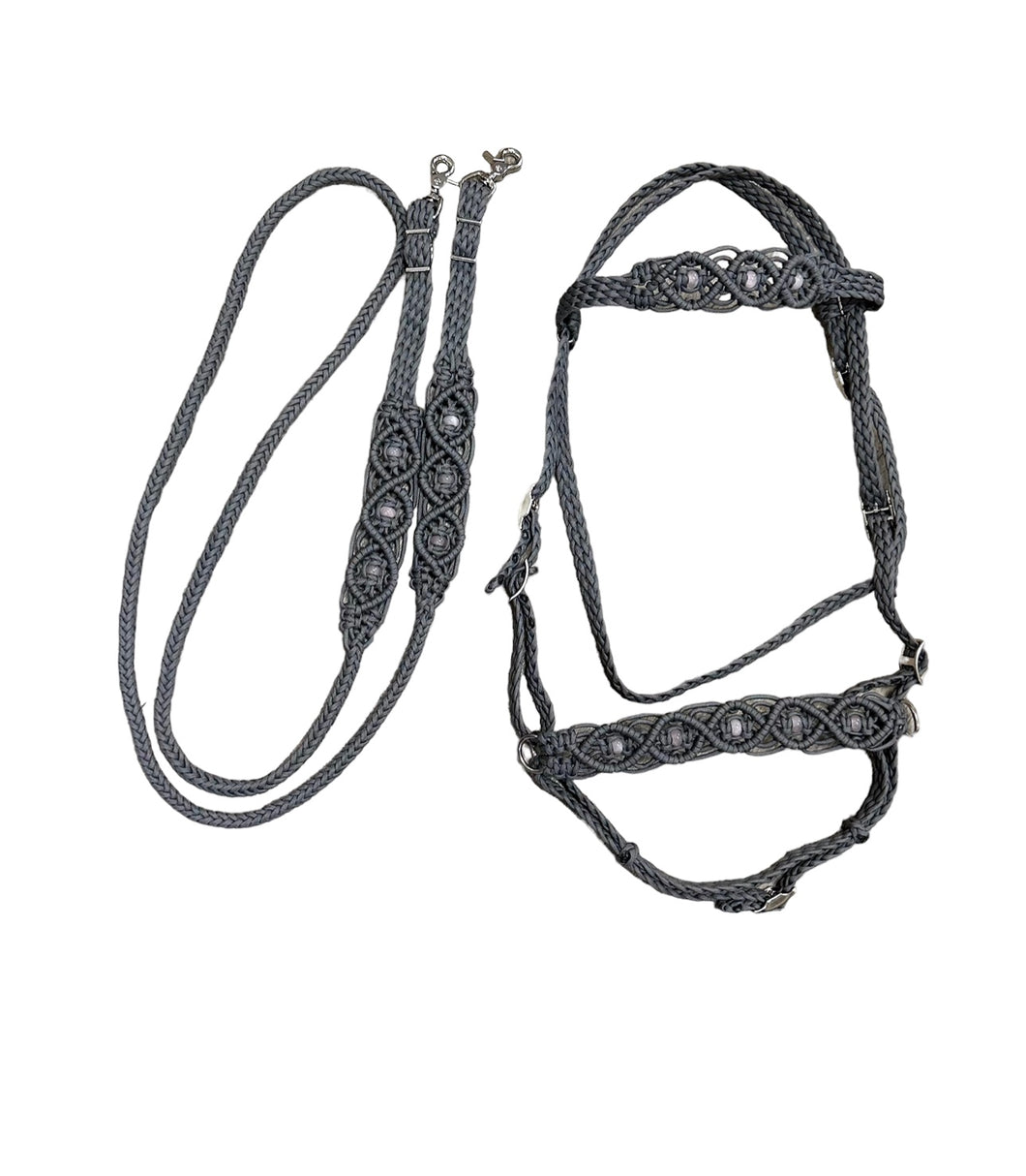 complete Bitless bridle side pull hackamore in my beaded  style