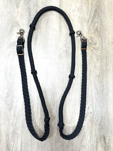 Stiff loop cable Barrel Reins with grip knots...You choose color and length