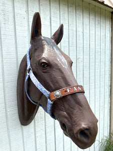PERSONALIZED purple mosaic print nylon horse halter