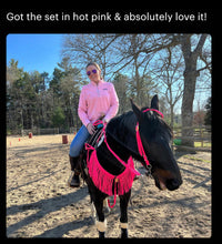 CUSTOM COLOR, horse tack set,  (fringe breast collar, wither strap, reins, and bridle)