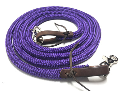 Yacht rope reins with leather water loops 8'