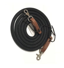 Yacht rope reins with leather water loops 8'