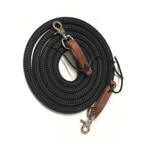 Yacht rope reins with leather water loops 8'