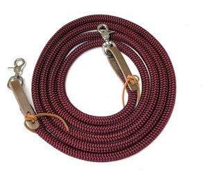 Yacht rope reins with leather water loops 8'