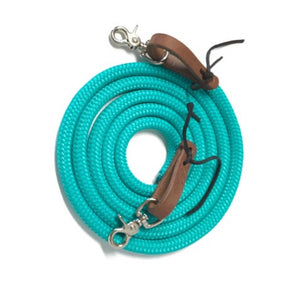 Yacht rope reins with leather water loops 8'