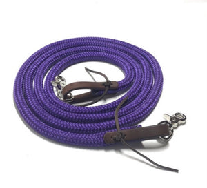 Yacht rope reins with leather water loops 8'