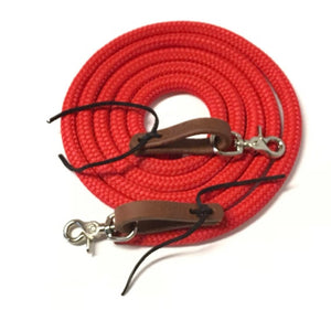 Yacht rope reins with leather water loops 8'