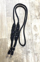 Black Beaded Browband Headstall with a fancy braided browband with matching reins....all sizes.