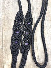 Black Beaded Browband Headstall with a fancy braided browband with matching reins....all sizes.
