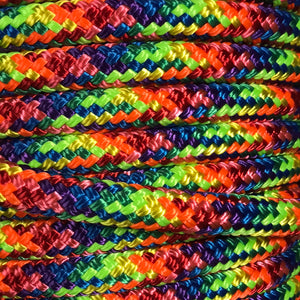 Yacht rope mecate rein 22' with brown leather studded tie on slobber straps...more colors available