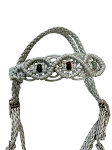 Horse Bitless bridle with fancy braided side pull hackamore