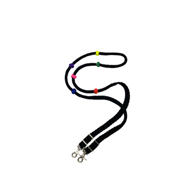 Training Lesson Reins with 6 different colored knots multiple lengths available and custom colors)