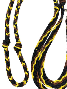 Sunflower Barrel Reins, Round with grip knots...You choose color and length.
