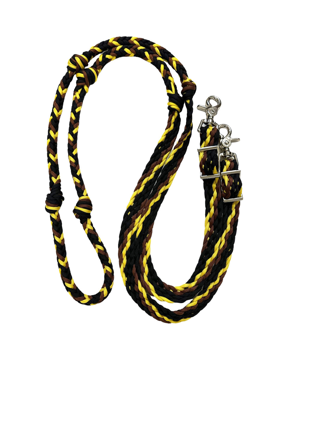 Sunflower Barrel Reins, Round with grip knots...You choose color and length.