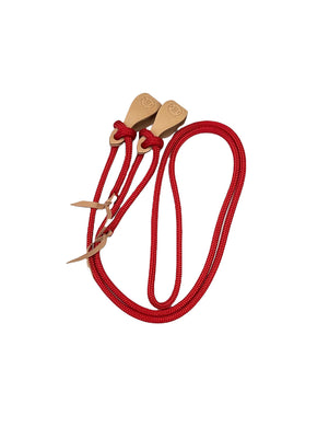 Yacht rope mecate rein 14’ with leather slobber straps...more colors available
