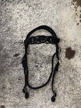 Beaded amethyst Browband Headstall with a fancy braided browband all sizes