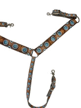 Western concho  breast collar nylon horse size