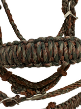 Camo complete bitless bridle side pull hackamore with reins ....pony, Cob, Horse. or Draft horse size