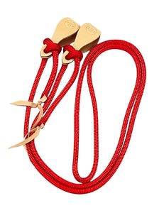 Yacht rope mecate rein 14’ with leather slobber straps...more colors available