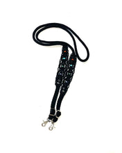 7 chakra reins….8' Fancy  braided beaded black loop reins with crystals for the 7 Chakras.