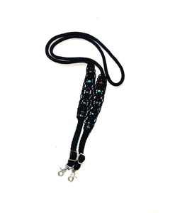 7 chakra reins….8' Fancy  braided beaded black loop reins with crystals for the 7 Chakras.