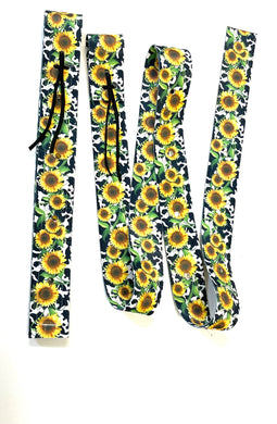 Cinch Strap Set Cow Sunflower