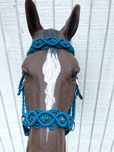 Carribean Beaded Browband Headstall with a fancy braided browband all sizes.