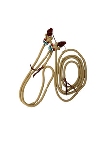 Yacht rope rein with serape tie on leather slobber straps