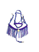Pony Set- Purple, lilac,and neon turquoise with Bitless Bridle