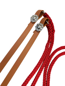 Split reins with beta biothane and braided paracord