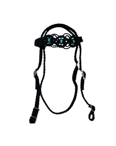 complete Bitless bridle side pull hackamore in my beaded  style