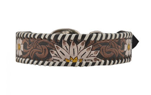 Hand tooled leather dog collar