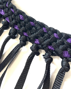 Mule tape horse tripping collar black with purple lacing